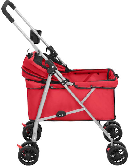 vidaXL Dog/Cat Carrying Red Stroller L76xW50xH100cm