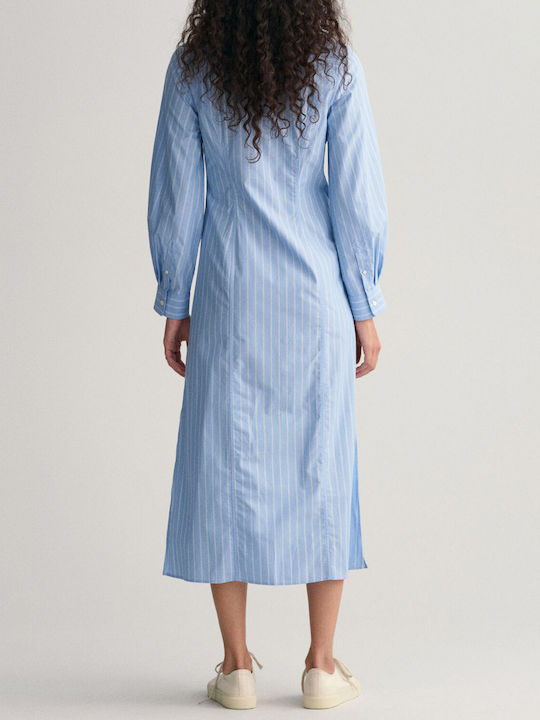 Gant Summer Midi Shirt Dress Dress Light Blue