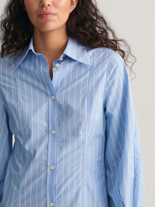 Summer Midi Shirt Dress Light Blue