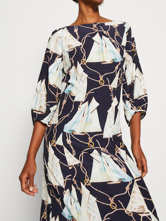 Summer Midi Dress Navy Blue