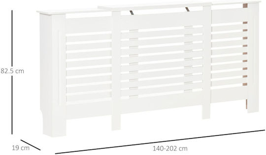 HomCom Κάλυμμα Καλοριφέρ από MDF Λευκό 140x19x82.5cm