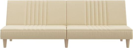 Three-Seater Couch Bed Cream 200x89x33 cm