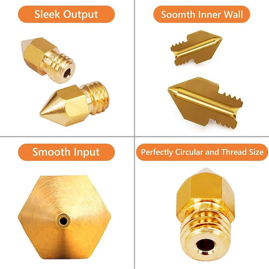 Creality3D Nozzle for 3D Printer 0.2mm / 0.3mm / 0.4mm / 0.5mm / 0.6mm / 0.8mm / 1mm MK8