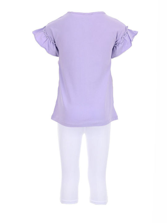 Fun Strike Kids Set with Leggings Summer 2pcs Lilac