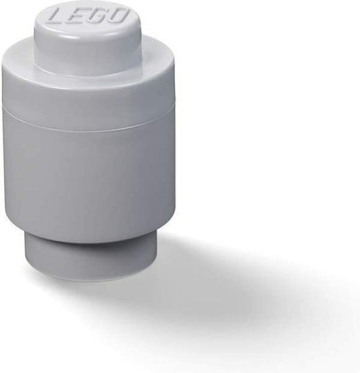 LEGO Παιδικό Κουτί Αποθήκευσης από Πλαστικό 1 Round Γκρι 12x12x12cm