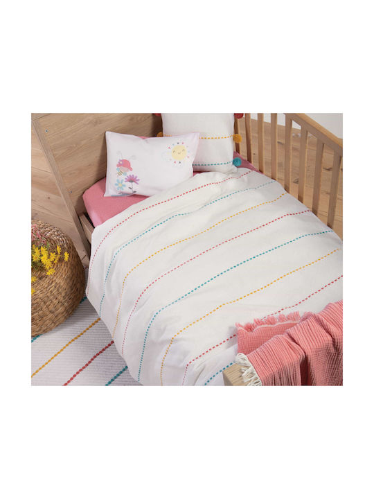 Nef-Nef Homeware Kids Synthetic Rug Life Line 70x140cm Coral/Yellow