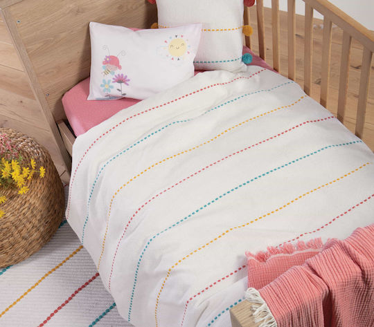 Nef-Nef Homeware Life Line Kids Rug Coral/Yellow 70x140cm