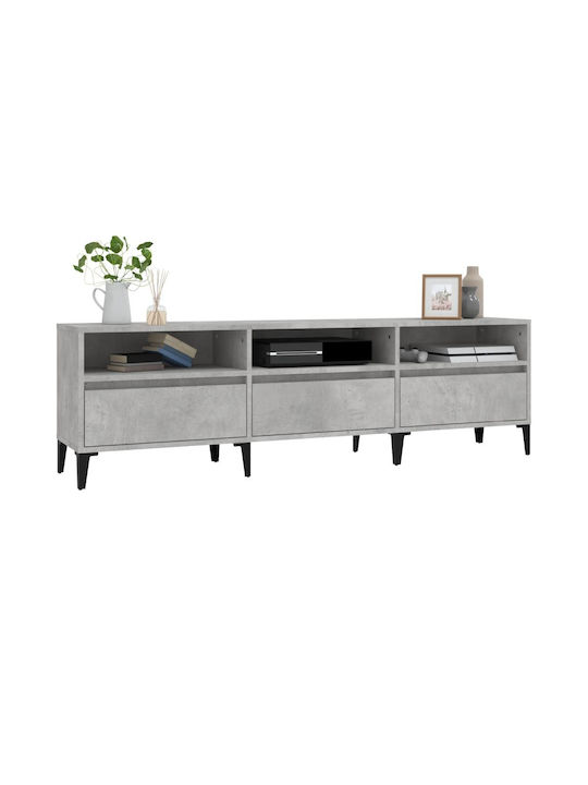 TV-Ständer aus Metall & Holz Grau M150xT30xH44.5cm