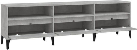 TV Stand made of Metal and Wood Grey 150x30x44.5cm