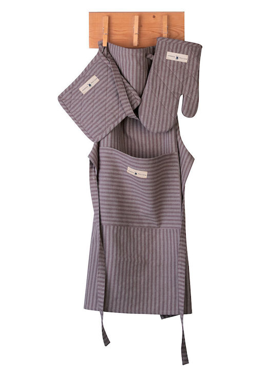 Greenwich Polo Club Essential Apron with Oven Mitt and Potholder Purple 80x65cm 3pcs