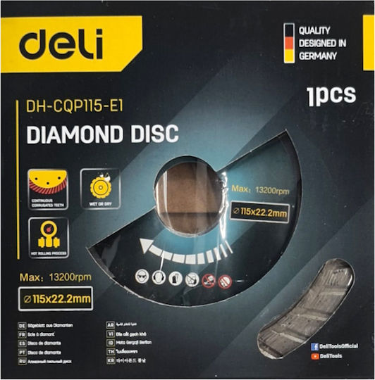 Deli DELI Cutting Disc Construction Materials Hole Diameter 115mm 1pcs