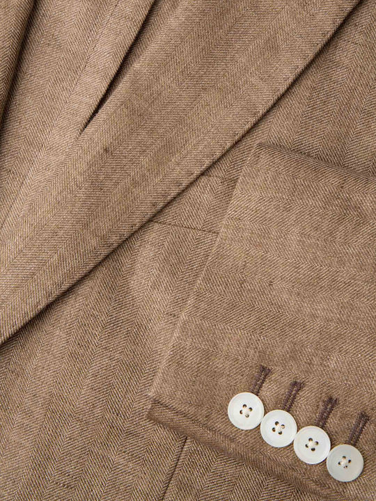 Men's Suit Jacket Slim Fit Brown