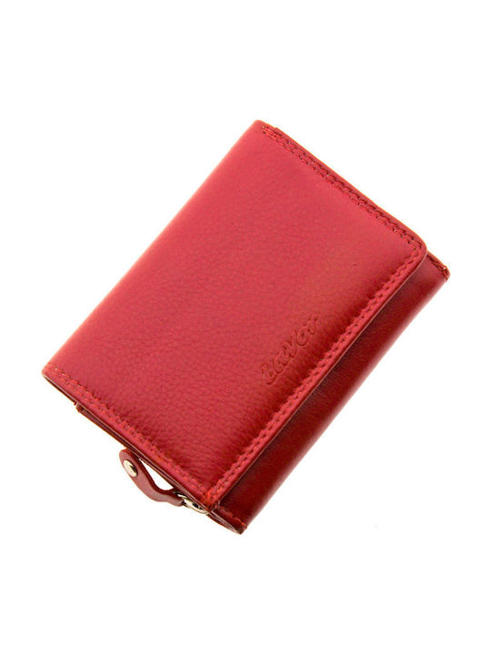 Small Leather Women's Wallet with RFID Red