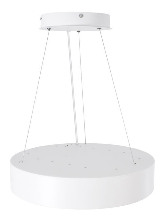 GloboStar Burton Deckenleuchte 40cm Weiß mit Integrierter LED und Fernbedienung