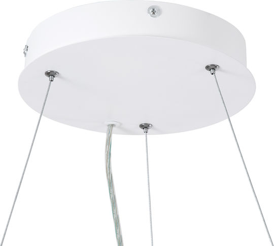 GloboStar Burton Deckenleuchte 40cm Weiß mit Integrierter LED und Fernbedienung
