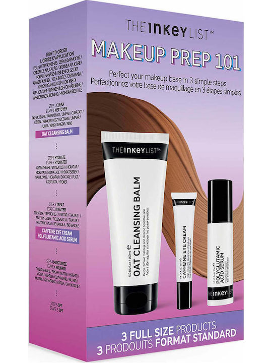 The Inkey List Make UP Prep 101 Skin Care Set for Αnti-ageing, Moisturizing & Facial Cleaning