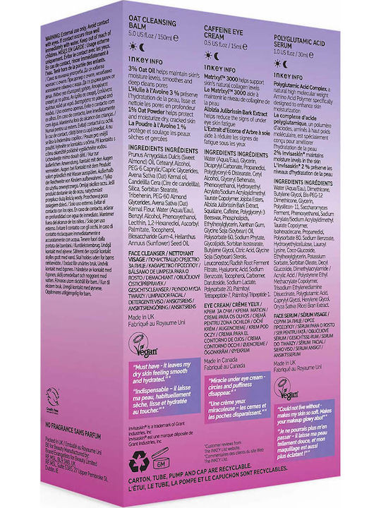 The Inkey List Make UP Prep 101 Skin Care Set for Αnti-ageing, Moisturizing & Facial Cleaning