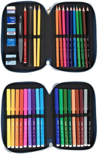 Milan SWIMS 2 COLLECTION Pencil Case Full with 2 Compartments Blue