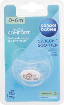 Canpol Babies Πιπίλα Σιλικόνης More Comfort για 0-6 μηνών Hearts