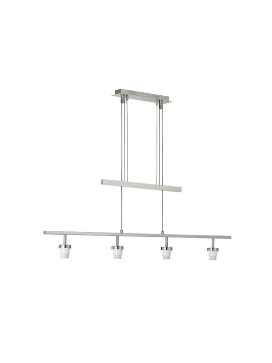 Fischer Honsel Shine-Loft Suspendat Candelabru Calea ferată pentru 4 Becuri E27 Argint