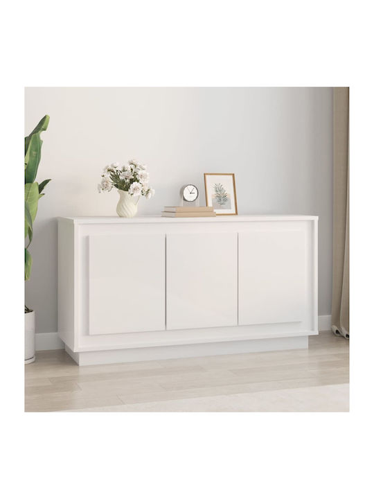 Wooden Buffet Glossy White L102xW35xH55cm