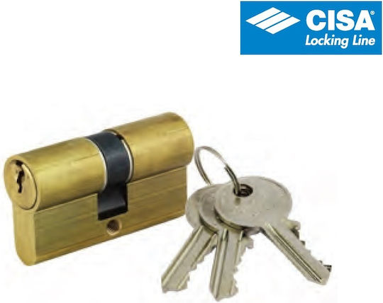 Cisa Lock Cylinder Security 54mm with 3 Keys Gold