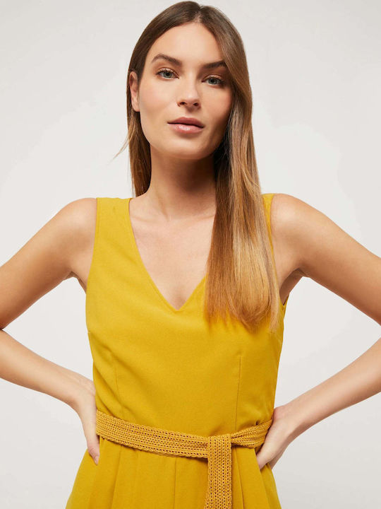 12410223 Women's Sleeveless One-piece Suit Yellow