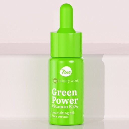 7DAYS Green Power Vitamin Beruhigend & Anti-Aging Serum Gesicht mit Vitamin E & Peptide für Entgiftung & Nahrung 20ml