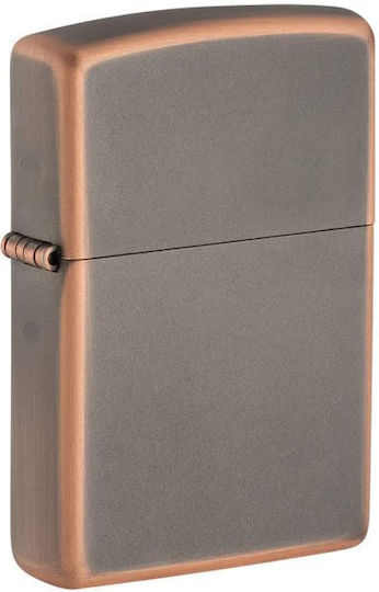 Zippo Rustic Bronze Logo Αναπτήρας Φλόγας σε Μπρούτζινο χρώμα