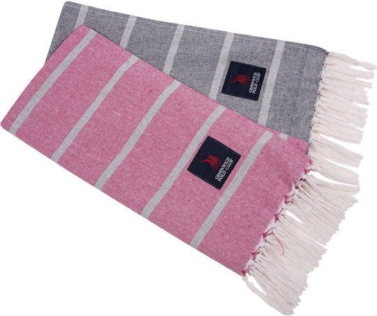 Greenwich Polo Club Beach Towel Pareo Pink with Fringes 170x80cm.