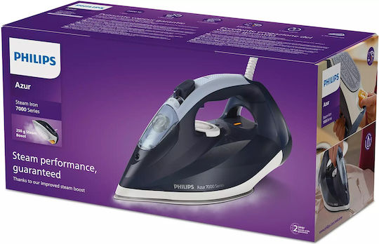 Philips Azur Σίδερο Ατμού 2800W με Συνεχόμενη Παροχή Ατμού 50gr/min Blue