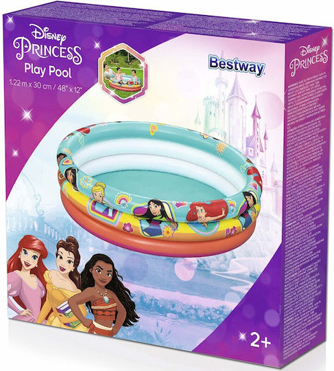 Bestway Children's Round PVC Swimming Pool 200L Inflatable 122x25cm Princess Multicolour