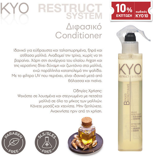 KYO Restruct System Conditioner Αναδόμησης/Θρέψης για Όλους τους Τύπους Μαλλιών 250ml