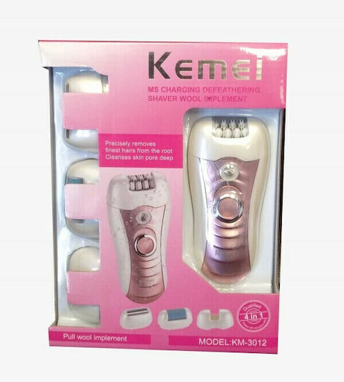 Kemei 3 in 1 Σετ Αποτρίχωσης Epilator για το Σώμα KM-3012 Ροζ