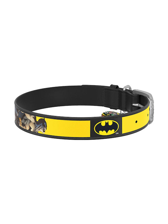 WauDog Batman 2 Dog Collar Leather In Yellow Colour 18 - 24cm