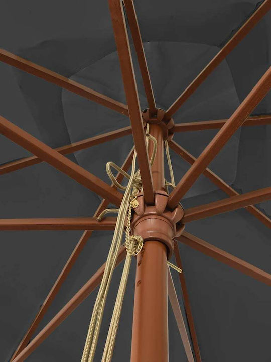 Ομπρέλα Στρογγυλή Ξύλινη Γκρι Φ3xΥ2.73m