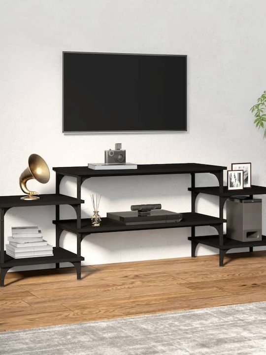 TV Stand from Metal & Wood Black L157xW35xH52cm