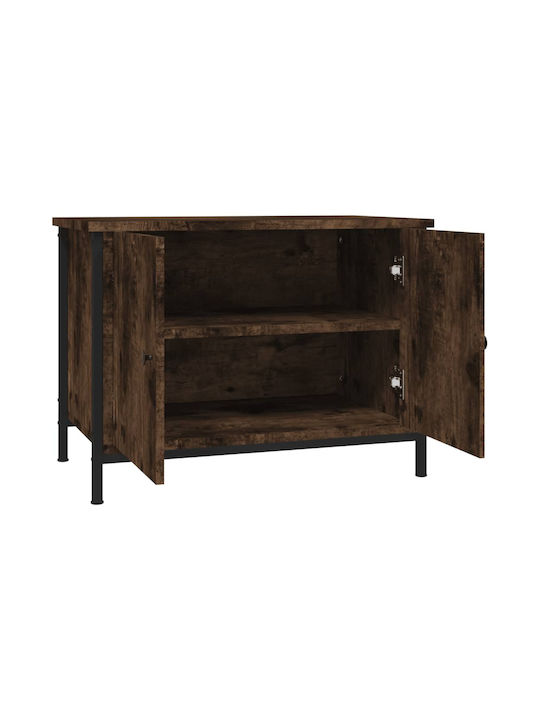 TV-Ständer aus Metall & geräucherter Eichenholz M60xT35xH45cm