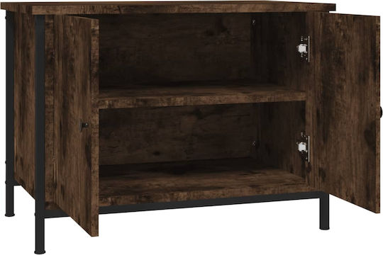 TV Stand Made of Metal & Smoked Oak Wood L60xW35xH45cm
