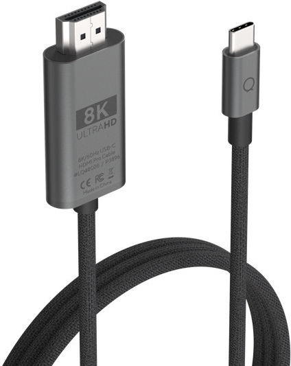 LinQ HDMI 2.1 Ultra High Speed 48Gbps 4K 120Hz HDR VRR Braided Cable HDMI male - USB-C male 2m Μαύρο
