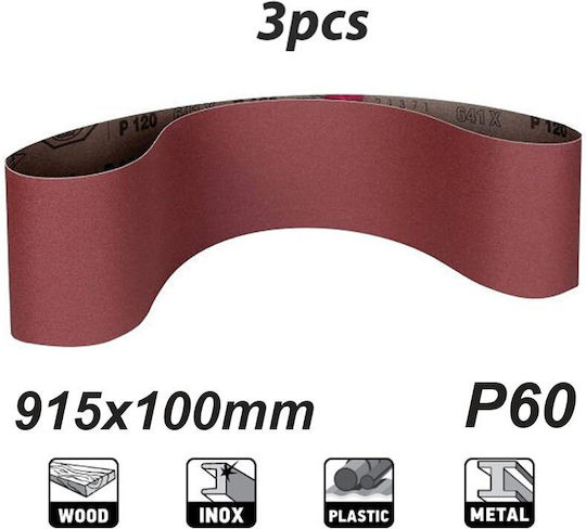 Benman Sanding Belt K60 100x915mm Set 3pcs