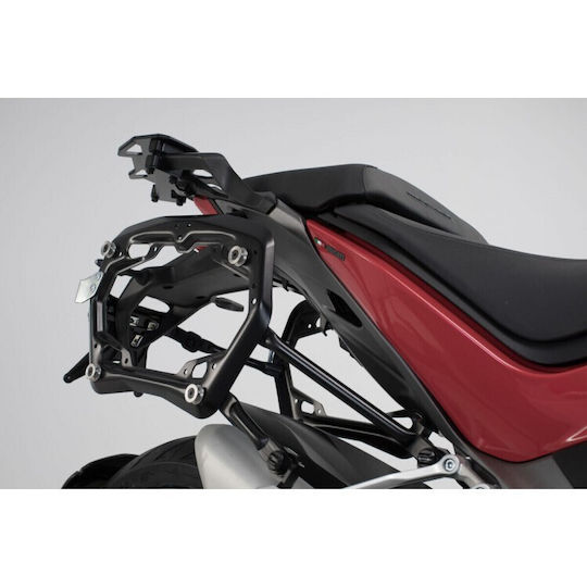 SW-Motech Trax Adv Σετ Πλαϊνές Βαλίτσες Μοτοσυκλέτας Αλουμινίου 37lt σε Μαύρο Χρώμα