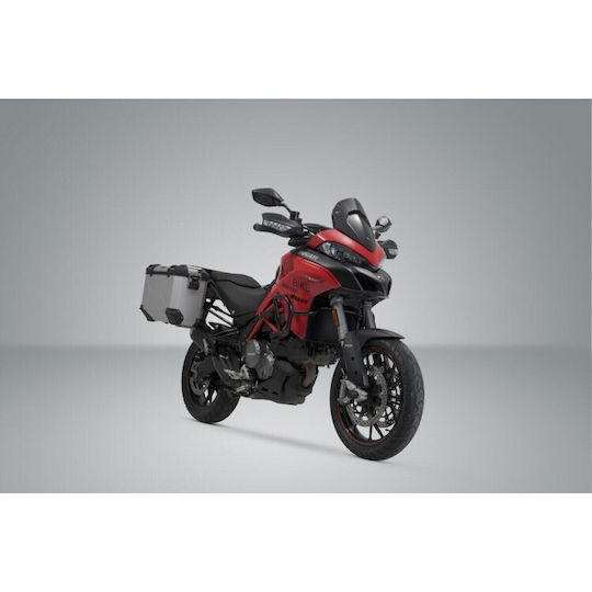 SW-Motech Trax Adv Σετ Πλαϊνές Βαλίτσες Μοτοσυκλέτας 45lt σε Ασημί Χρώμα