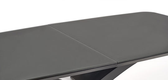 Silvestro Table Dining Room Extendable Wooden Dark Grey / Black 180(+40)x89x75cm