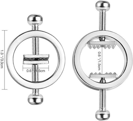 Set Cleme Pentru Sfârcuri Nipple Clamps Reglabile 2 Bucăți Cleme Pentru Sfârcuri Argintii 2 Bucăți