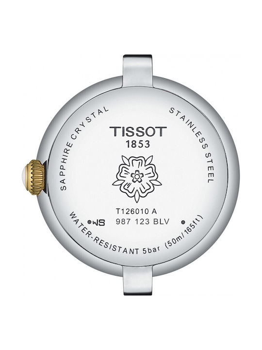 Tissot Bellissima Γυναικείο Ρολόι Μπαταρίας με Ασημί Μεταλλικό Μπρασελέ