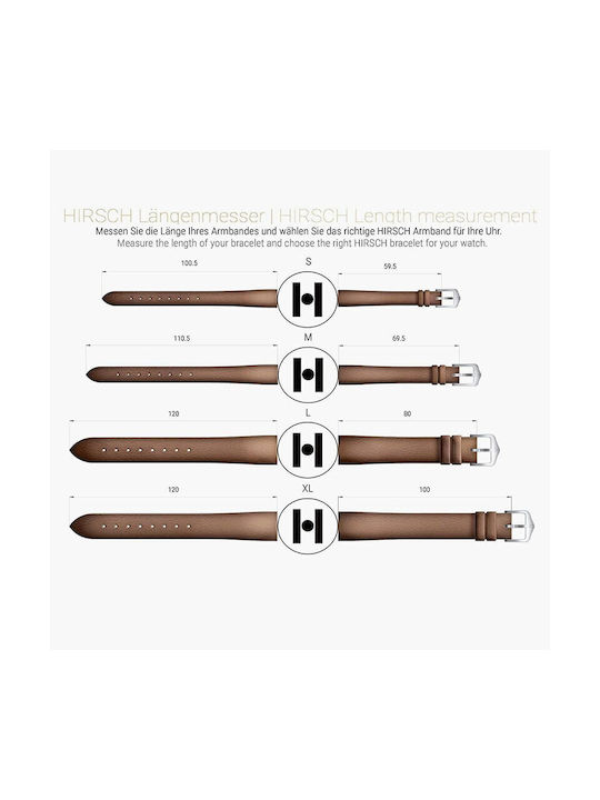 Hirsch Kansas Δερμάτινο Λουράκι Καφέ 28mm