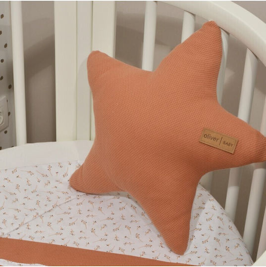 Baby Oliver Crib Decorative Pillow Star Orange 37x37cm