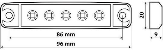 Lampa Truck Volume Lights 1pcs Truck Light 96x20mm 12 / 24V - White L9703.0