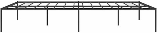 Метално Черно Легло King Size с Дъски за Матрак 183x213см